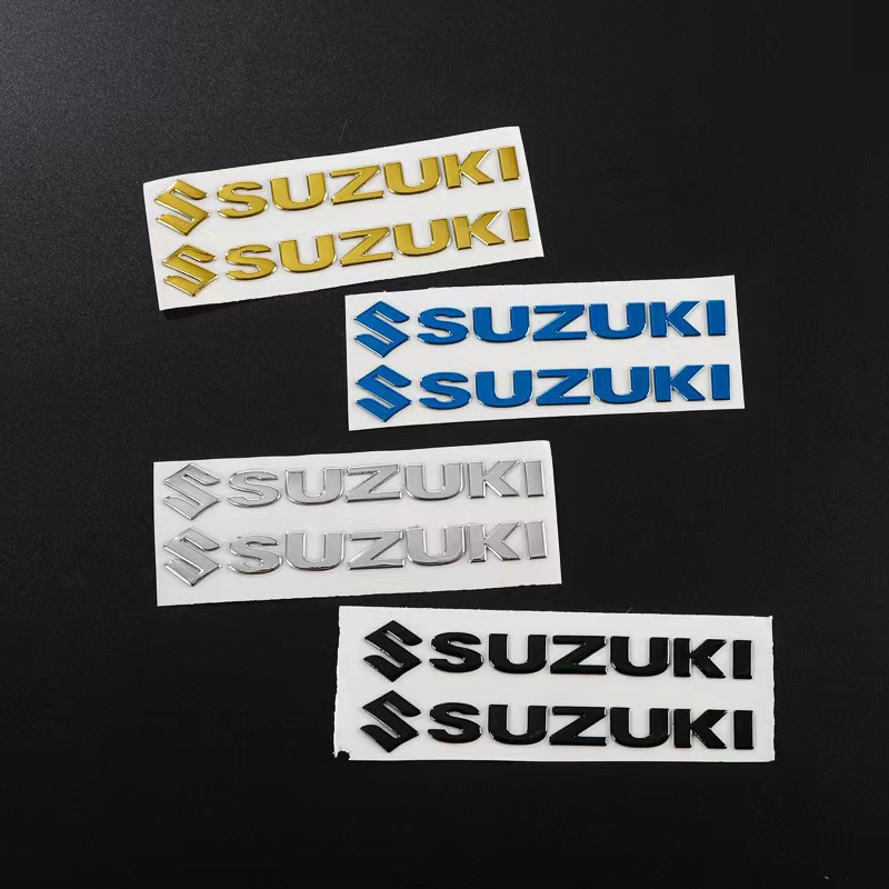 สติกเกอร์สะท้อนแสง แบบนิ่ม ลายตราสัญลักษณ์ 3D สําหรับติดตกแต่งล้อรถมอเตอร์ไซค์ suzuki