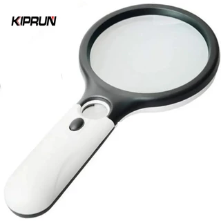 Kiprun เลนส์แว่นขยาย LED ขนาดเล็ก 45x3 สําหรับอ่านหนังสือ เครื่องประดับ