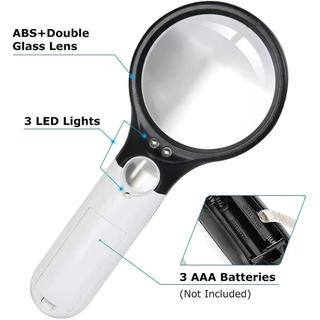 Kiprun เลนส์แว่นขยาย LED ขนาดเล็ก 45x3 สําหรับอ่านหนังสือ เครื่องประดับ