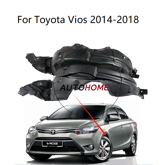 （ready stock）บังโคลนหน้าสําหรับ Toyota Vios 2014 2015 2016 Superman ด้านหน้า Fender Liner ภายใน