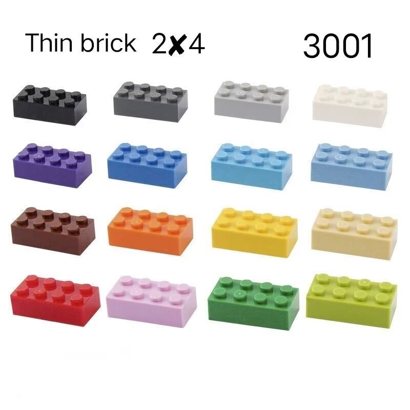 2 x 4 High-End MOC บล็อกตัวต่ออนุภาคขนาดเล็กเข้ากันได้กับ 3001 ประกอบของเล่นเพื่อการศึกษา
