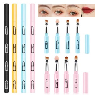 4 in 1 เครื่องสําอาง แบบพกพา แปรงเดินทาง แปรงที่ถอดออกได้ มินิอายแชโดว์ แปรงเขียนคิ้ว อายไลเนอร์ แปรงขนตา