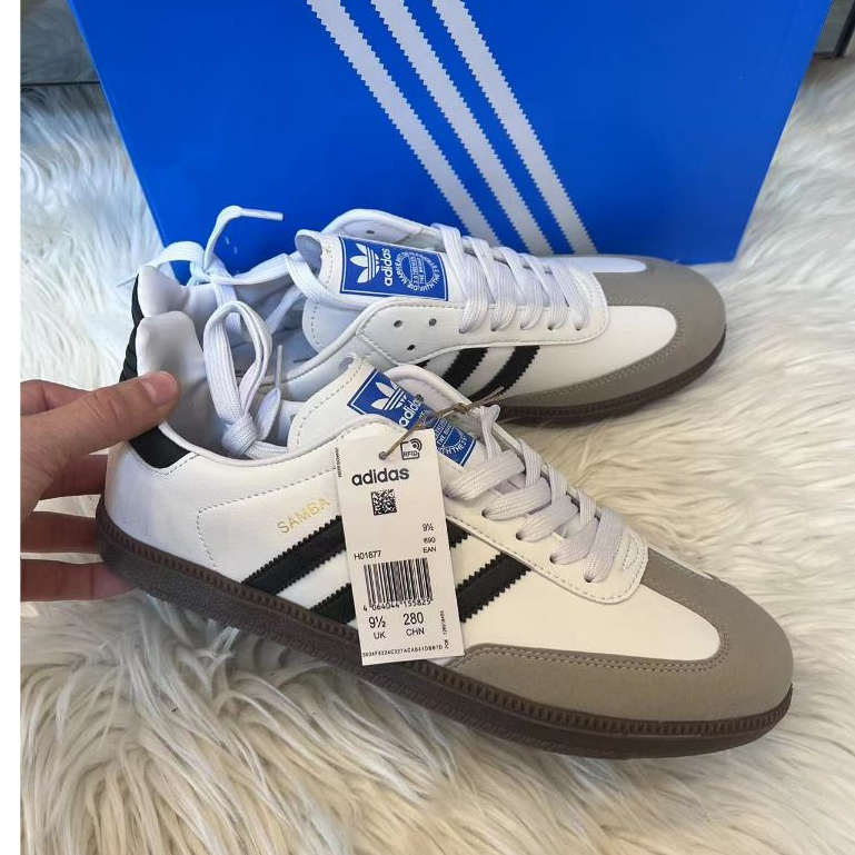 AD samba Low-Top รองเท้าผ้าใบสีขาวสีดําผู้ชายผู้หญิงรองเท้า FW2427