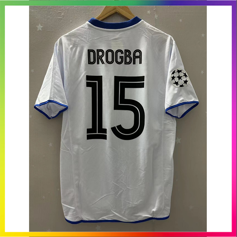 เสื้อกีฬาแขนสั้น ลายทีมชาติฟุตบอล Chel-s LAMPARD DROGBA 03-05 ชุดเยือน คุณภาพสูง สไตล์เรโทร