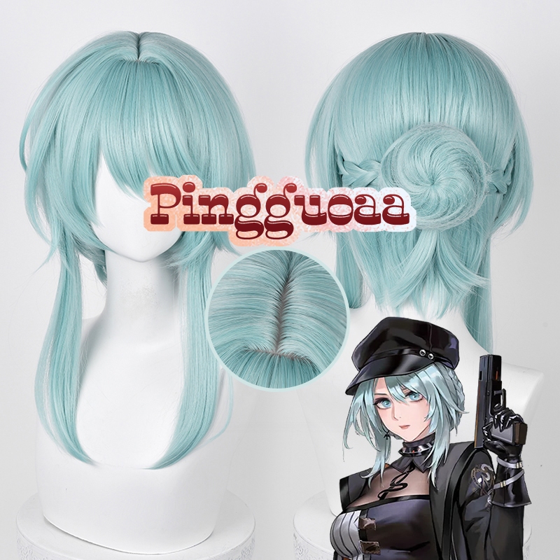 Game Path to Nowhere Nightingale Ye Ying Cosplay Wig 45cm Long Cyan Wigs Heat Resistant Synthetic Ha