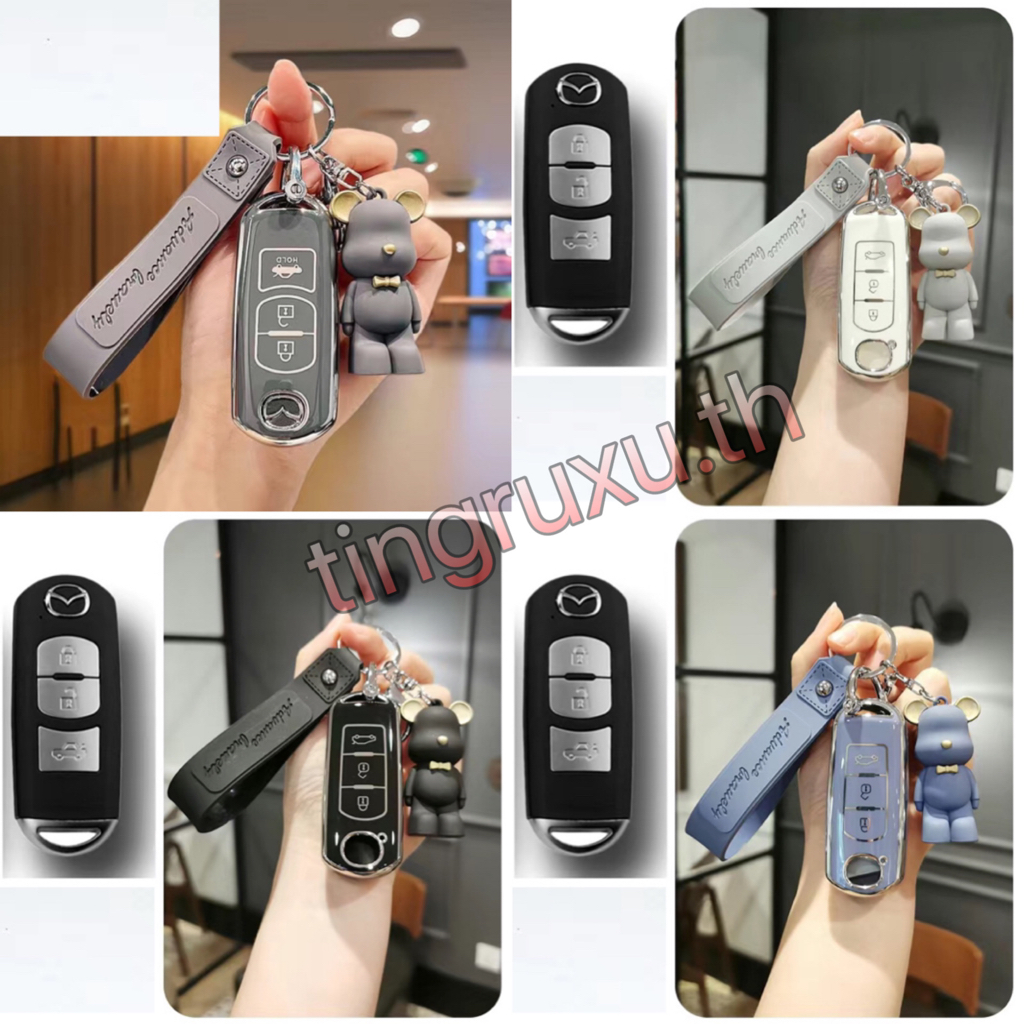 mazda key case เคสกุญแจรีโมทรถยนต์ TPU สําหรับ Mazda 2 3 6 Atenza Axela Demio CX-5 CX5 CX-3 CX7 CX-9 CX30 2016 2017 2018 2019 2 3 4 ปุ่ม mazda key case