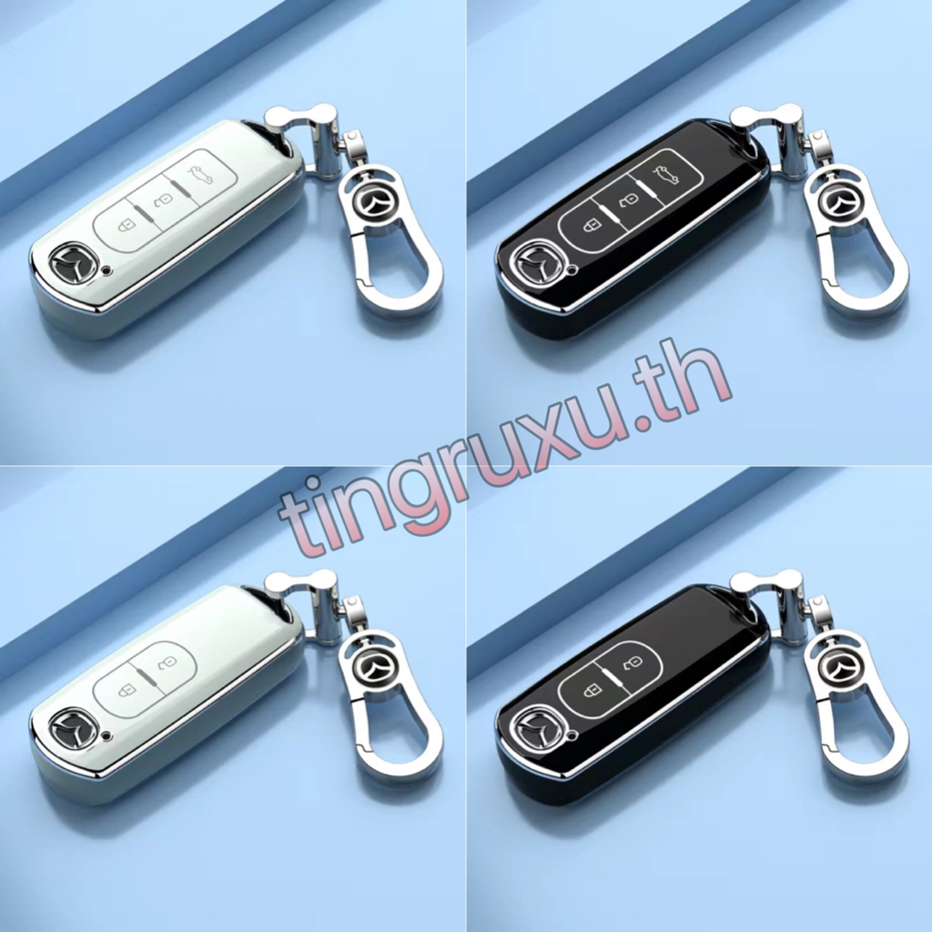 mazda key case เคสกุญแจรีโมทรถยนต์ TPU สําหรับ Mazda 2 3 6 Atenza Axela Demio CX-5 CX5 CX-3 CX7 CX-9 CX30 2016 2017 2018 2019 2 3 4 ปุ่ม mazda key case