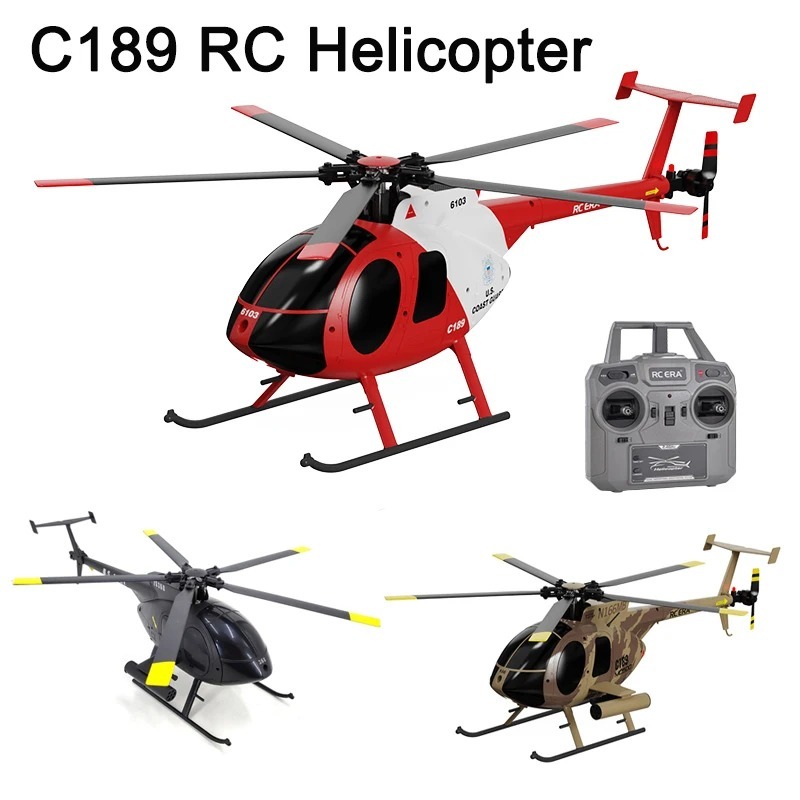 Rc ERA 1:28 C189 เฮลิคอปเตอร์บังคับวิทยุ MD500 มอเตอร์ไร้แปรงถ่าน มอเตอร์คู่ รีโมตคอนโทรล โมเดลเครื่องบิน 6 แกน ไจโร เครื่องบินของเล่น คลิกเดียว Takeoff/landing