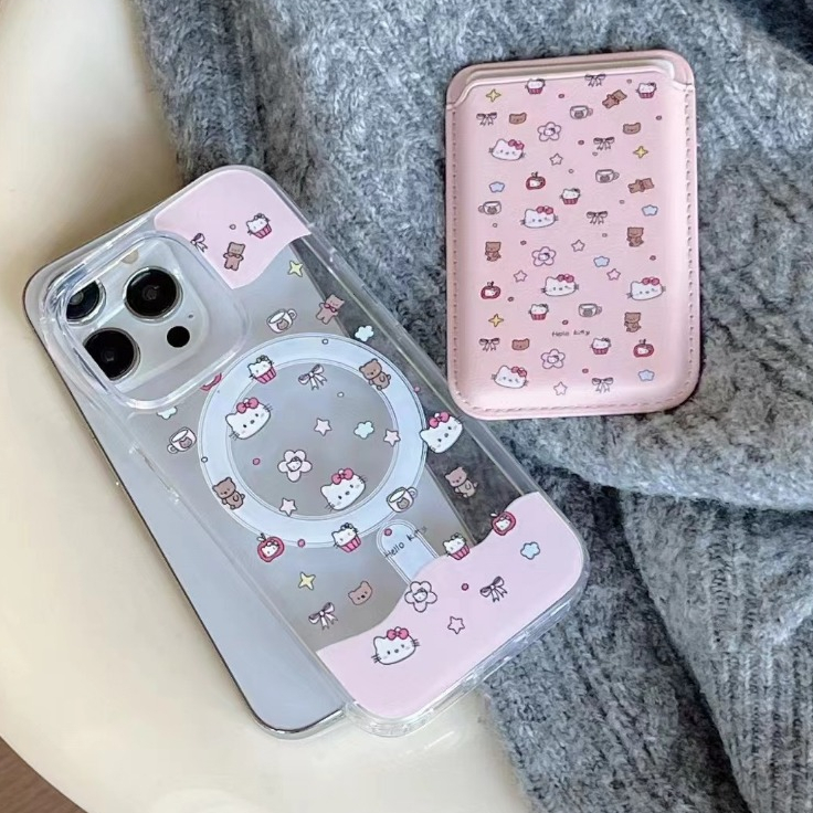 เคสโทรศัพท์มือถือ กันกระแทก ลายคิตตี้ สีชมพู สําหรับ Iphone 11 12 13pro max 14 14pro 14promax 15 15plus 15promax