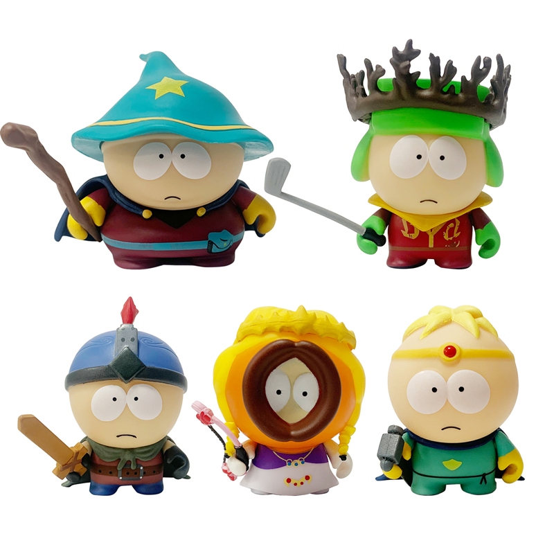 โมเดลฟิกเกอร์ PVC การ์ตูนอนิเมะ South Park Stan Marsh Kyle Broflovski Eric Theodore Cartman Kenny McCormick Q Version ของเล่นสําหรับเด็ก 5 ชิ้น ต่อชุด