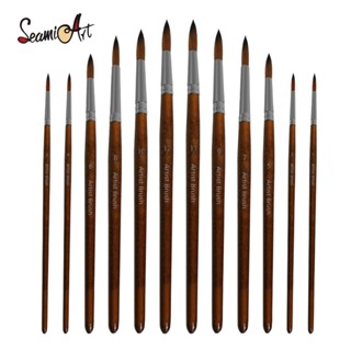 Seamiart 5/12 ชิ้น ชุดแปรงไนล่อน สําหรับวาดภาพสีน้ํามันอะคริ…