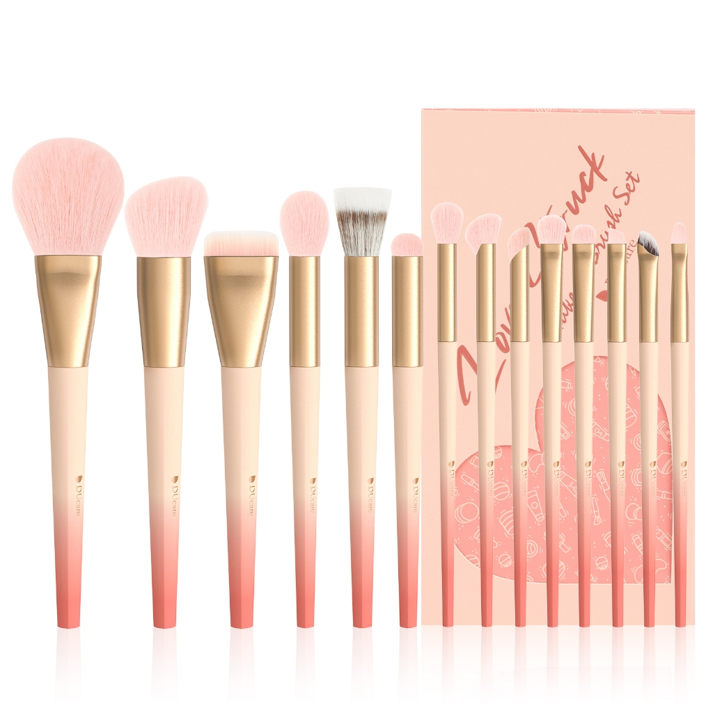 Love STRUCK แปรงแต่งหน้า 14 ชิ้น Soft Fluffy Foundation Blush Powder อายแชโดว์ Kabuki ชุดแปรง