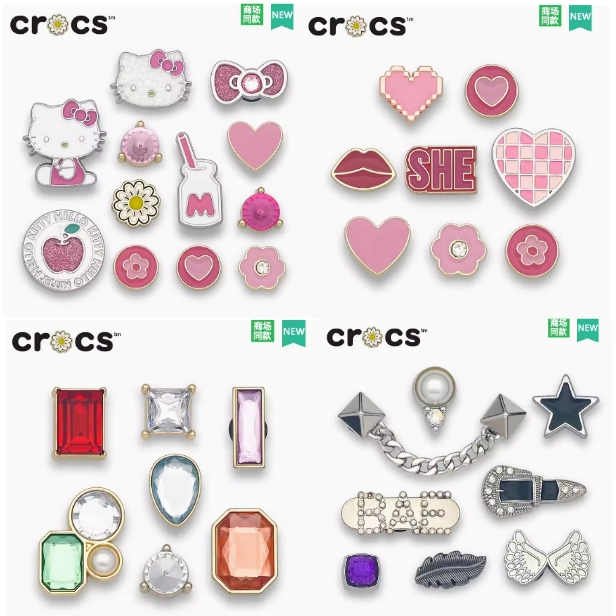 Nbaby Shop- กระดุมโลหะ รูปดอกไม้ สําหรับตกแต่งรองเท้า crocs Jibbitz Jibbitz jibbits DIY