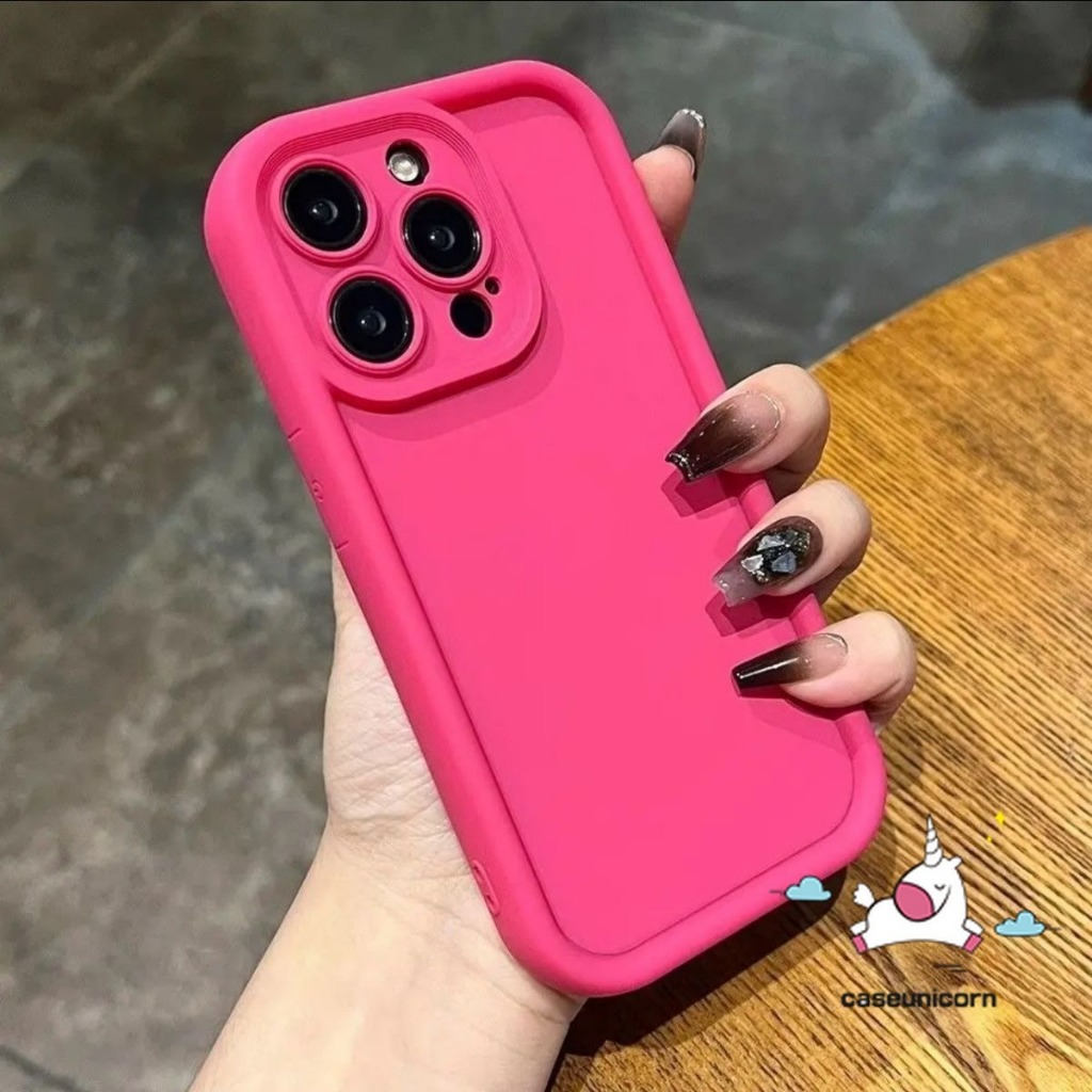 Simple สีทึบซิลิโคนเหลวสําหรับIPhone 17 13 16 11 14 XR X 15 12 Pro Max XS MAX 7 16 8 6 6s Plus SE 2020 Macaronเรืองแสงสีลูกกวาดแองเจิลตานุ่มกรณี - รูปที่ 3