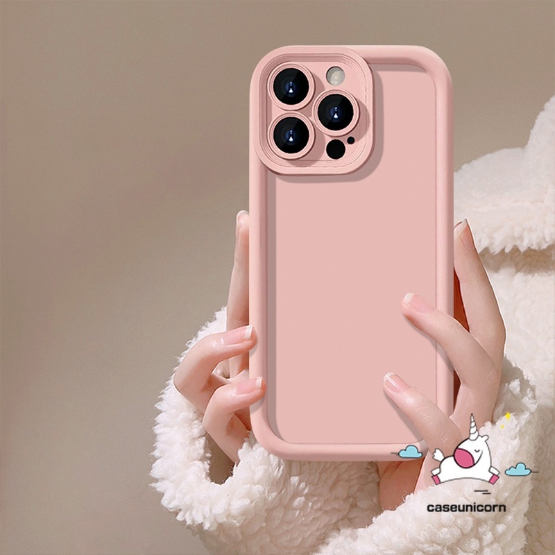 Simple สีทึบซิลิโคนเหลวสําหรับIPhone 17 13 16 11 14 XR X 15 12 Pro Max XS MAX 7 16 8 6 6s Plus SE 2020 Macaronเรืองแสงสีลูกกวาดแองเจิลตานุ่มกรณี - รูปที่ 4