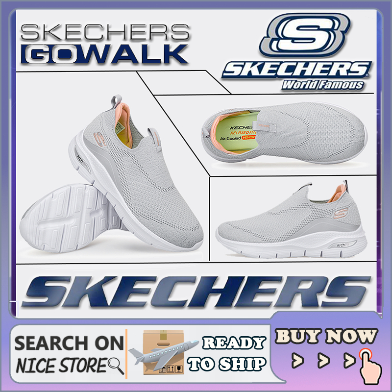 [รองเท้าผ้าใบผู้หญิง] Skechers_ Go-walk รองเท้าผ้าใบ สลิปออน กีฬา รองเท้าส้นแบน Kasut Sukan Wanita Walking Running Girl QGEI