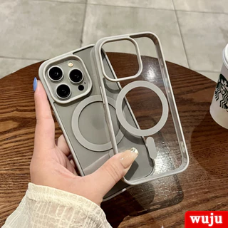 WUJU การชาร์จแบบไร้สายด้วยแม่เหล็กอะคริลิกใสด้าน เคสโทรศัพท์ เคสไอโฟน เคสไอโฟน Case Compatible For iPhone 17 16 11 12 13 14 15 Pro Max XR X XS Max Plus Air
