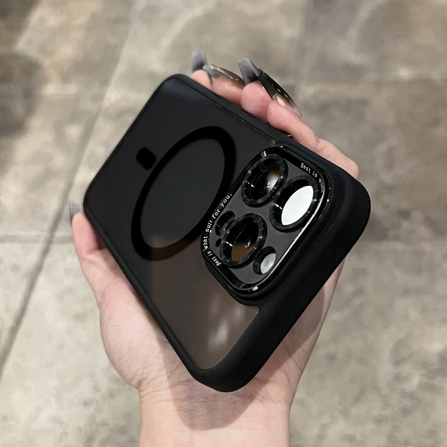 【Metal Len/acrylic hard case/Gray】เคส compatible for iphone 11 12 13 14 15 pro max - รูปที่ 2