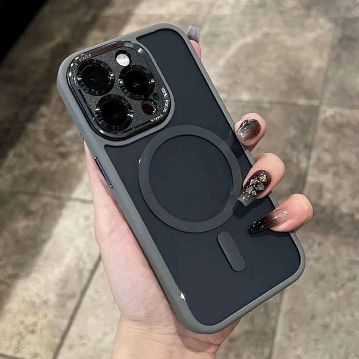 【Metal Len/acrylic hard case/Gray】เคส compatible for iphone 11 12 13 14 15 pro max - รูปที่ 5