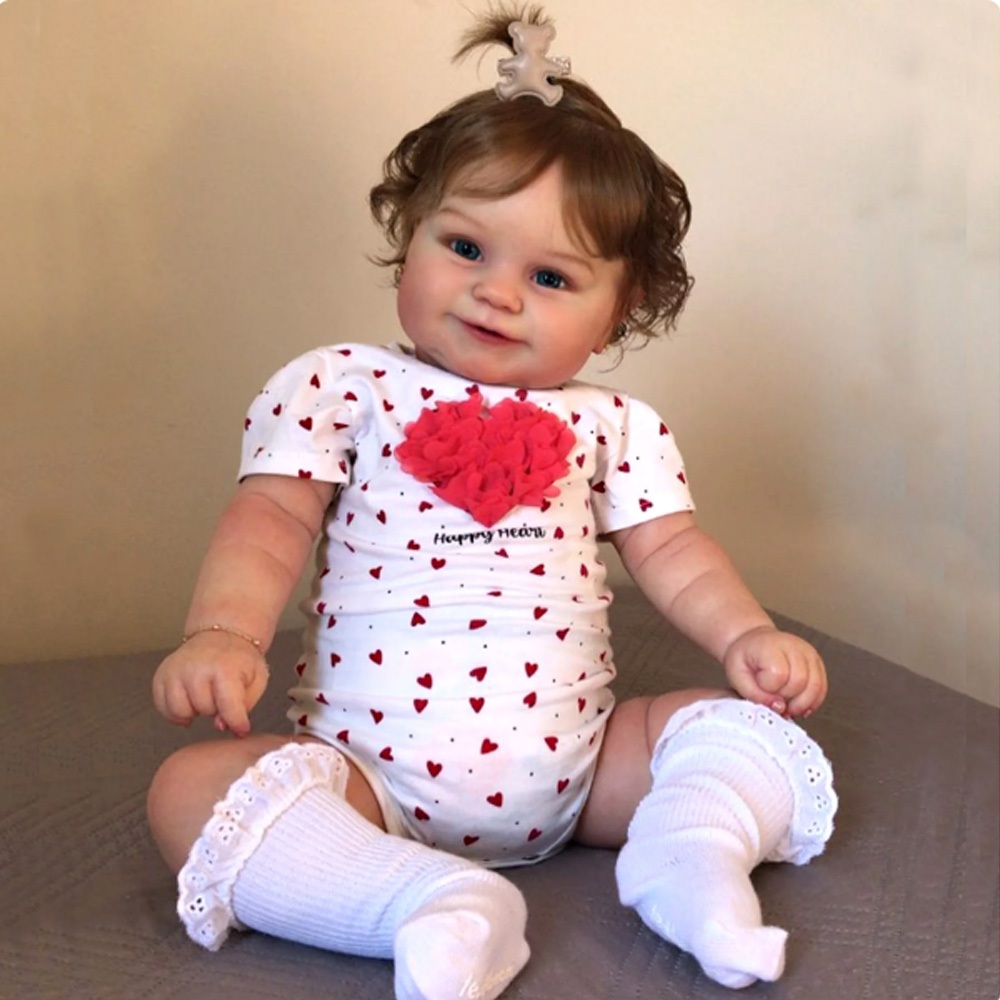 ตุ๊กตาเด็กทารกแรกเกิด ซิลิโคนไวนิล รูปเด็กผู้หญิง 3D 18 นิ้ว ล้างทําความสะอาดได้