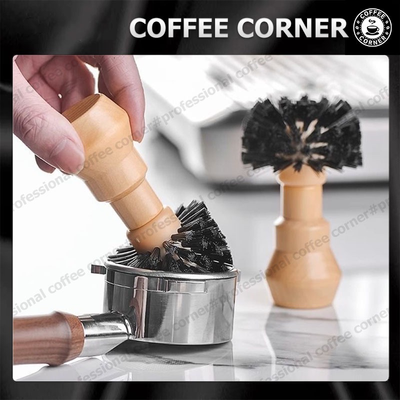 【สินค้าพร้อมส่ง】แปรงปัดผงกาแฟ ด้ามไม้ แปรงทำความสะอาดด้ามชงกาแฟ 51/58มม. ESPRESSO Portafilter Brush สำหรับด้ามชงเอสเพรสโซ่