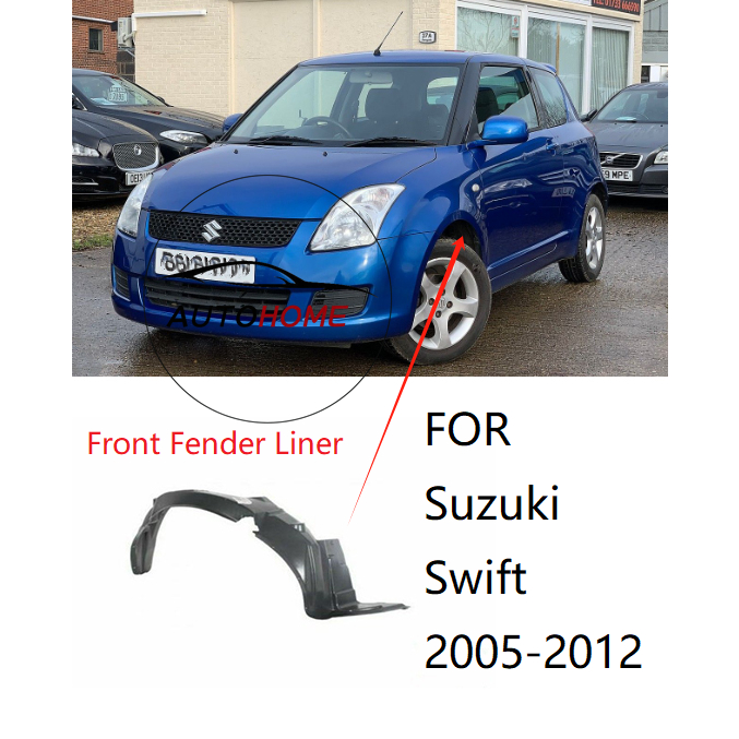 ด้านหน้า Fender Liner สําหรับ Suzuki Swift 2005 - 2011 Fender Liner cover ด้านหน้าไดร์เวอร์ Fender Liner ภายใน