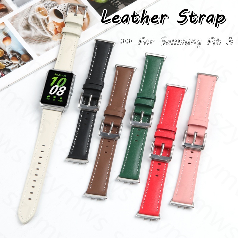 สายนาฬิกาข้อมือหนัง แบบเปลี่ยน สําหรับ Samsung Galaxy Fit 3 Samsung Fit3 Smart Watch