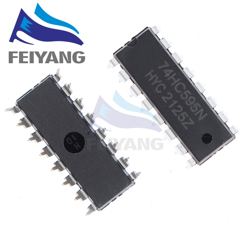 ใหม่ ของแท้ ชิพเซ็ต IC SN74HC595N DIP16 SN74HC595 DIP 74HC595N 74HC595 8BIT พร้อมตัวลงทะเบียนเอาท์พุต 3 สเตท 10 ชิ้น