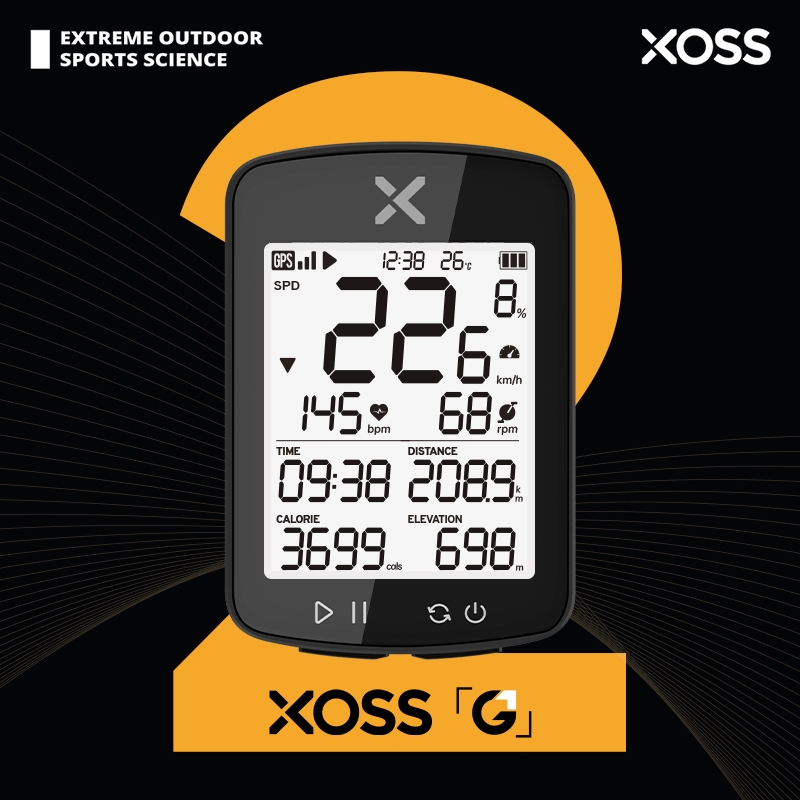 XOSS G2 + จักรยาน Speedometer ไร้สายกันน้ํา IPX7 Type-C ชาร์จจักรยานคอมพิวเตอร์ GPS 2.2 นิ้วจอแสดงผล