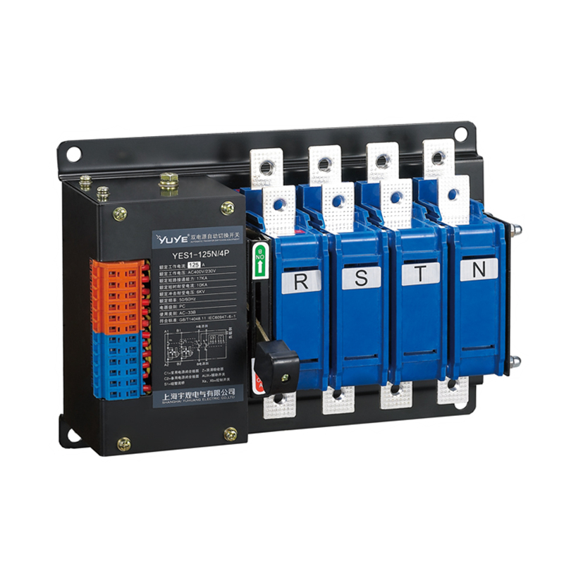 YES1-N ATS สวิตช์โอนอัตโนมัติเฟสเดียวสวิตช์เปลี่ยนอัจฉริยะDual Power 2/3/4Pole 16-32A AC-33B AC220V