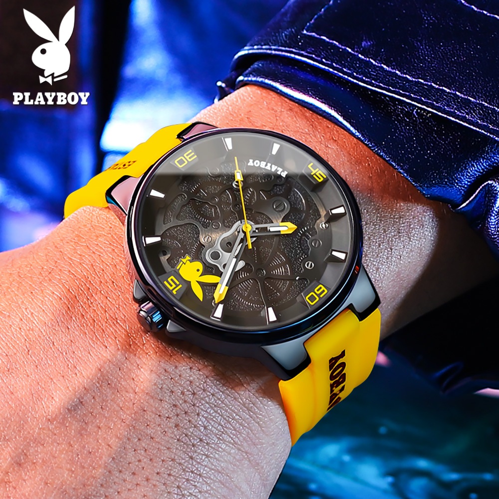 PLAYBOY นาฬิกา ผู้ชาย แฟชั่น watch 100% แท้ นาฬิกาข้อมือกันน้ำได้ ควอตซ์ เทปกาว  กีฬา เทรนด์ 3052-Y