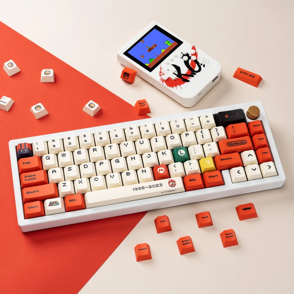 ปุ่มคีย์บอร์ดมาริโอ Mario Keycaps 119 keys OEM Profile PBT Material Sublimation Process Thai keycap for 61/64/68/84/87/98/104 Mechanical keyboard