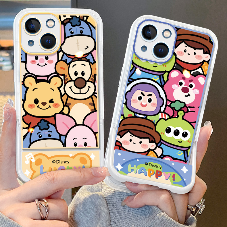 เคสโทรศัพท์มือถือ ลายการ์ตูนดิสนีย์ ดิสนีย์ แต่งกลิตเตอร์น่ารัก พร้อมที่ตั้งวาง สําหรับ oppo A57 A77