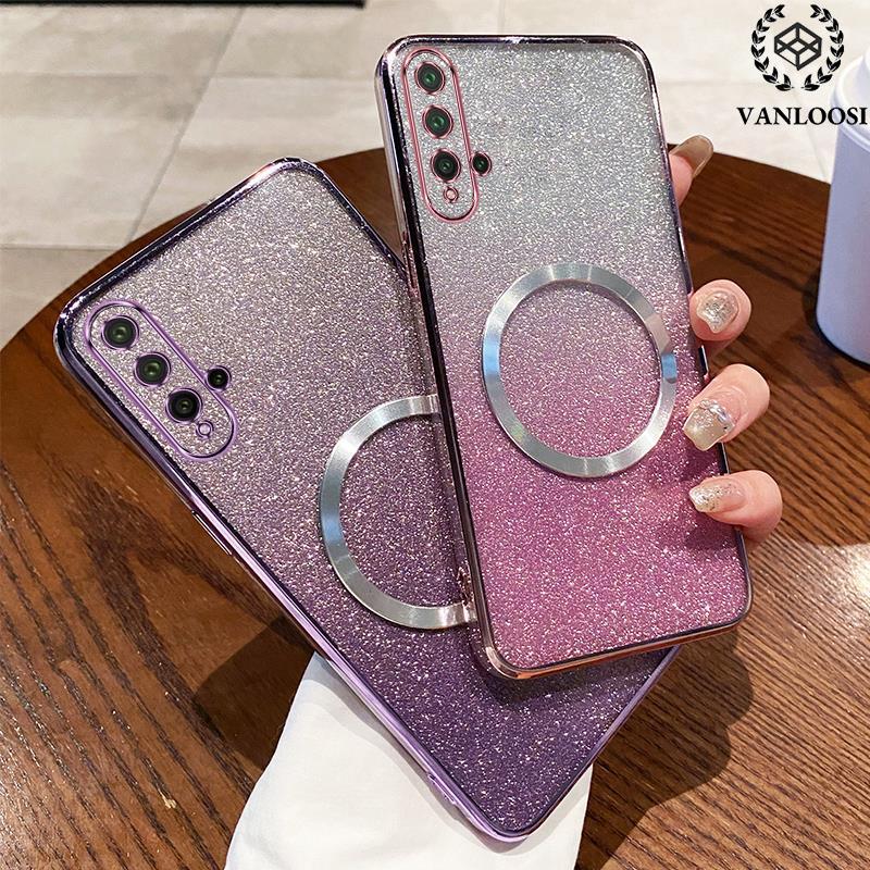 Huawei nova 5t nova 5 เคสโทรศัพท์ ขอบตรง เคลือบไฟฟ้า ฟิล์มแฟลช ซิลิโคน เคสนิ่ม ป้องกันเลนส์ กันตก ครอบคลุมเต็มรูปแบบ