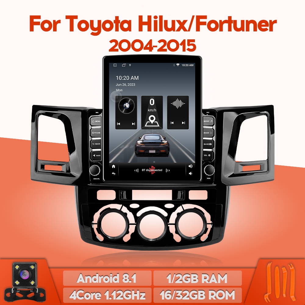 Webetter TopNavi เครื่องเล่นวิทยุ GPS 4Core IPS 9.7 นิ้ว หน้าจอแนวตั้ง สําหรับ Toyota Hilux Fortuner Vigo 2004-2015 พร้อม BT WiFi SWC MirrorLink