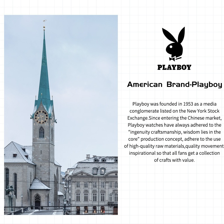Playboy นาฬิกาข้อมือควอตซ์แฟชั่น สายยาง 100% กันน้ํา ใส่สบาย อเนกประสงค์ สําหรับสตรี 3060-M