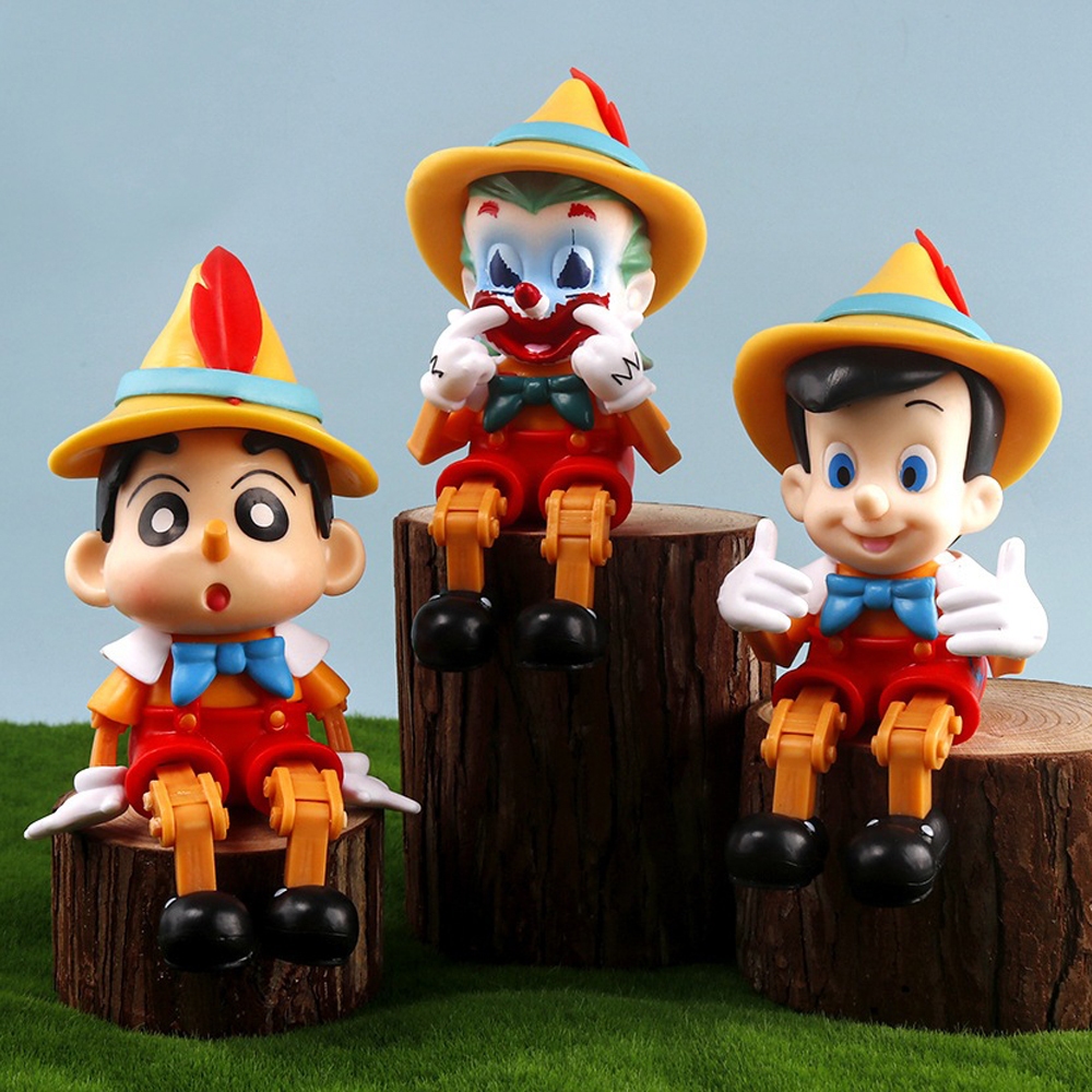 โมเดลฟิกเกอร์ PVC อนิเมะชินจัง Nohara Shinnosuke Clown Joker Pinocchio The Mad Monk Q Version ขนาด 13-15 ซม. ของเล่นสําหรับเด็ก