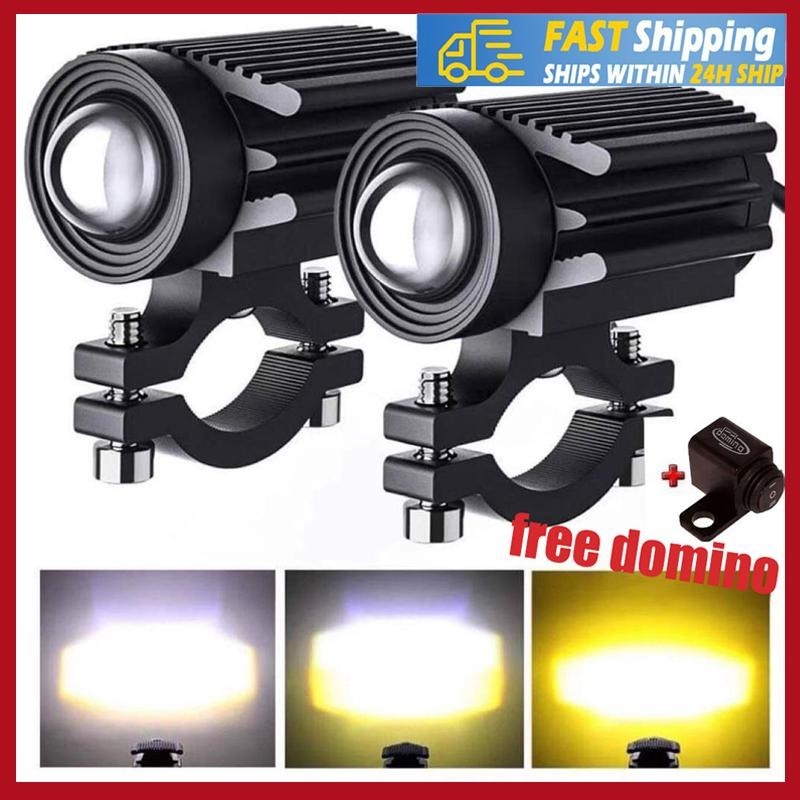 ไฟหน้ารถจักรยานยนต์ Led 12000lm 6000k 3000k สว่างมาก ขนาดเล็ก 2 สี พร้อมฟรี Domino 1 คู่