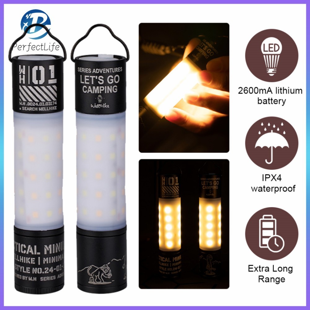 【WELLHIKE】โคมไฟ LED กันน้ํา 2600mAh แบบแขวน สําหรับตั้งแคมป์ ตกปลา เดินป่า