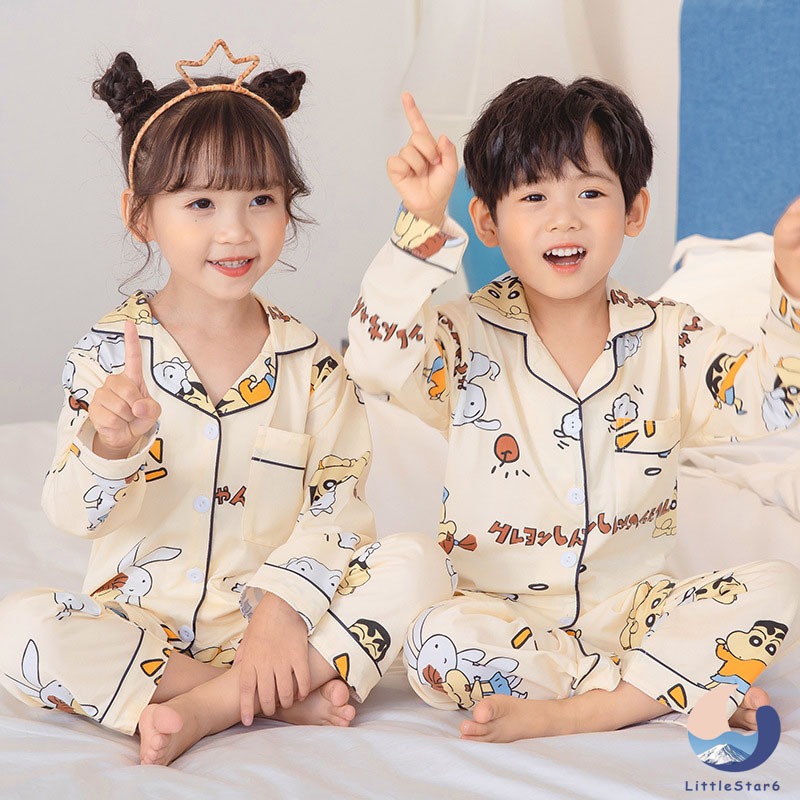ชุดนอนเด็ก 95-165 ซม. ขนาดเล็ก-ขนาดใหญ่ XL ชุดนอนเด็กผู้หญิง ลายการ์ตูน Children's pajamas【LittleStar6】