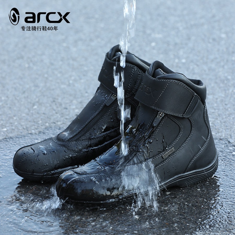Arcx รองเท้าบูท หนังวัว สะท้อนแสง กันน้ํา ระบายอากาศ สําหรับแข่งรถจักรยานยนต์ 1 คู่