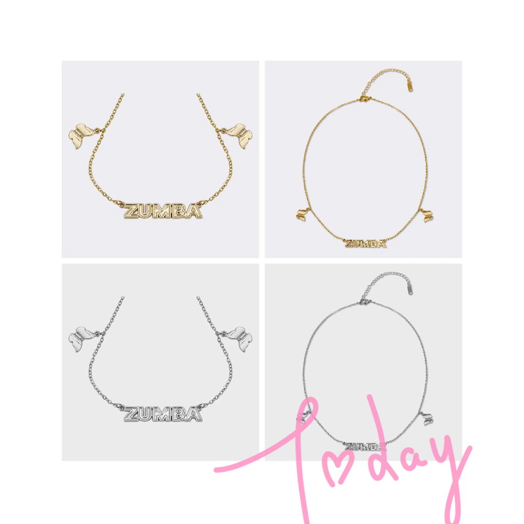 Zumba Gold-Plated Silver-Plated อุปกรณ์กีฬาเครื่องประดับผู้หญิงสร้อยคอผีเสื้อสไตล์ใหม่ zumba พร้อมสต