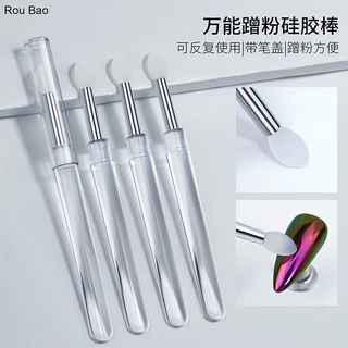 Rou Bao อายแชโดว์ แท่งซิลิโคนใส แบบพกพา อเนกประสงค์ สําหรับตกแต่งเล็บ DIY