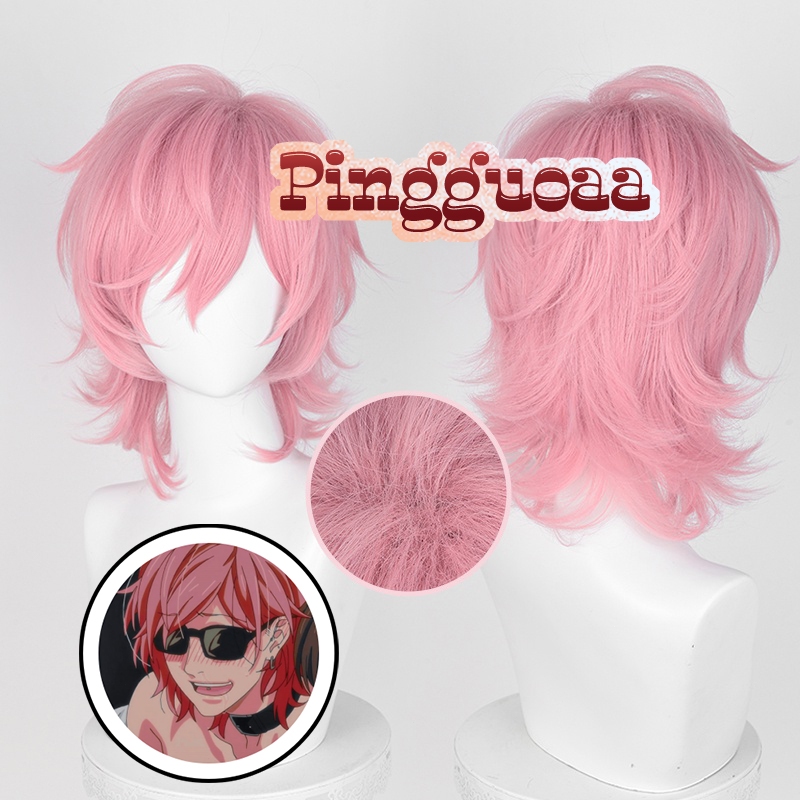 【Manmei】Yarichin B Club Ayato Yuri Cosplay Wig 40cm/35cm Pink Short Wigs Heat Resistant Synthetic Ha