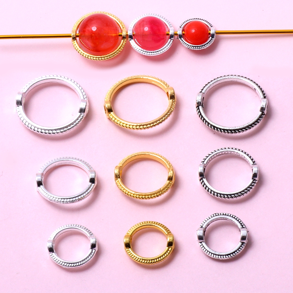 ชุดแหวนลูกปัดไข่มุก ทอง 18K สองรู แฮนด์เมด DIY 20 ชิ้น