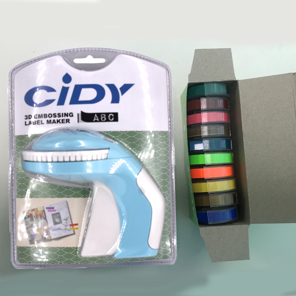 12965 Xpress เครื่องทําฉลาก แบบแมนนวล พร้อมเทปรีฟิล 10 ม้วน ลายนูน 3D