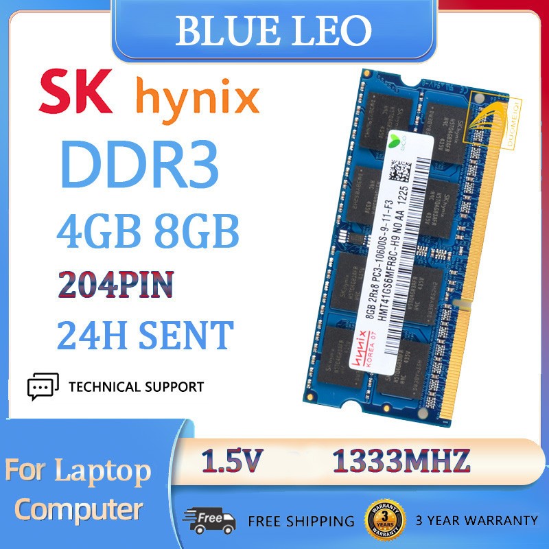 Hynix 4GB 8GB RAM DDR3 1333MHz 1600MHZ PC3-10600s 12800S 204Pin SODIMM 1Rx8 2RX8 LAPTOP RAM