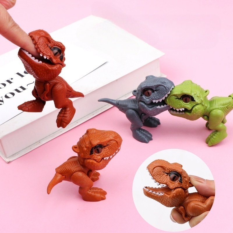 โมเดลการ์ตูนไดโนเสาร์ Tyrannosaurus Rex ขนาดเล็ก ข้อต่อขยับได้ ของเล่นสําหรับเด็ก