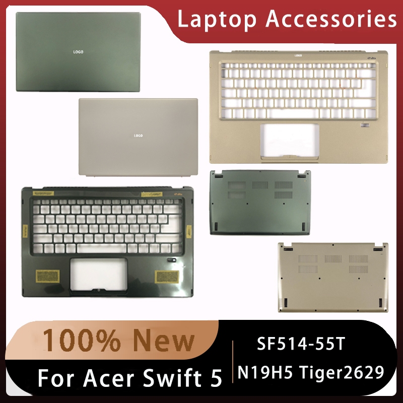 ใหม่ ฝาครอบแล็ปท็อป ด้านหลัง Lcd พร้อมโลโก้ แบบเปลี่ยน สําหรับ Acer Swift 5 SF514-55T N19H5 Tiger2629