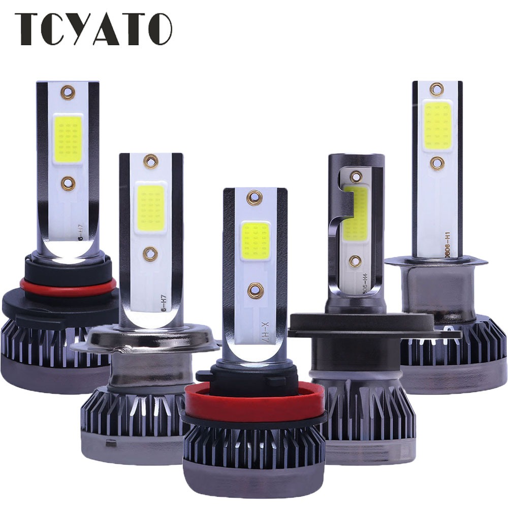 หลอดไฟหน้ารถยนต์ LED C1 cyan H4 H7 H11 9005 9006 7600LM 36W 2 ชิ้น